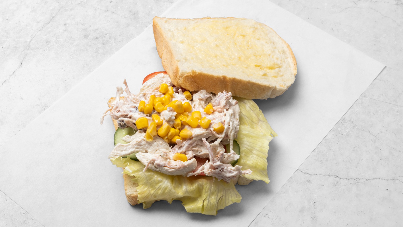 Chicken mayo and sweetcorn sandwich