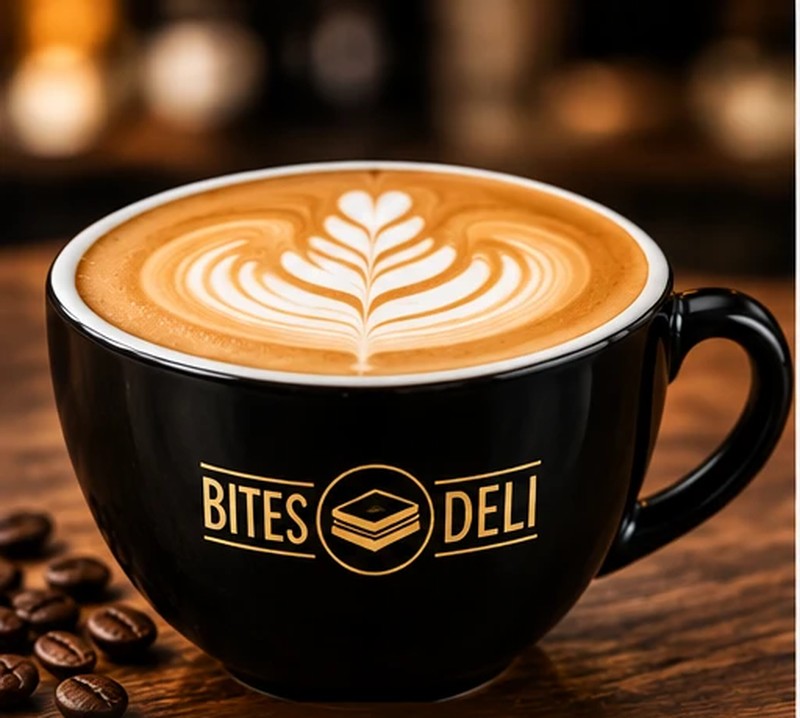 Latte in a Bites Deli cup