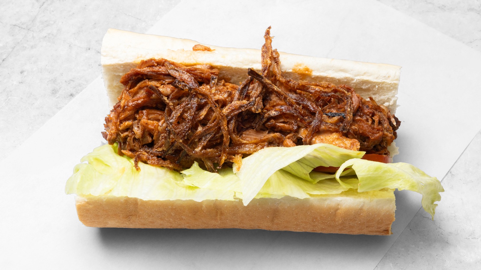 Pulled pork hot baguette